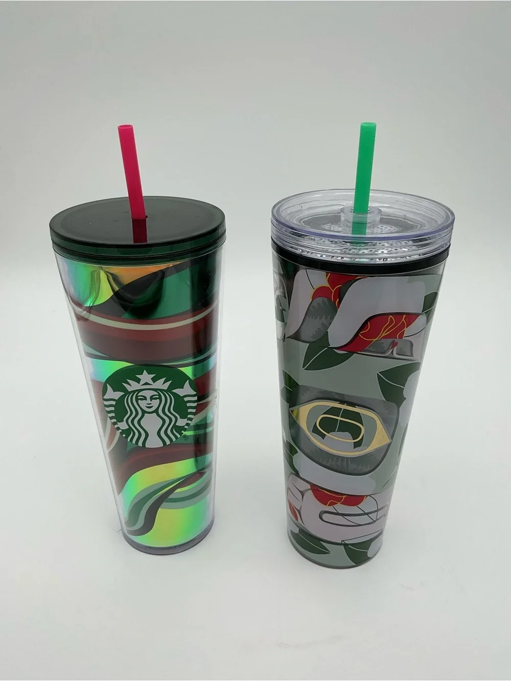 2021 Starbucks Holiday and 2024 Tlingit Art of Allison Bremner Venti Cold Cups